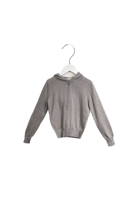 A Grey Zippered Sweatshirts from Wild & Gorgeous in size 6T for girl. (Front View)