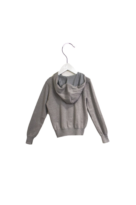A Grey Zippered Sweatshirts from Wild & Gorgeous in size 6T for girl. (Back View)