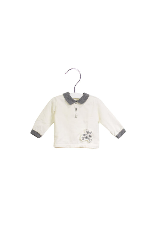 A White Long Sleeve Tops from Chickeeduck in size 6-12M for boy. (Front View)