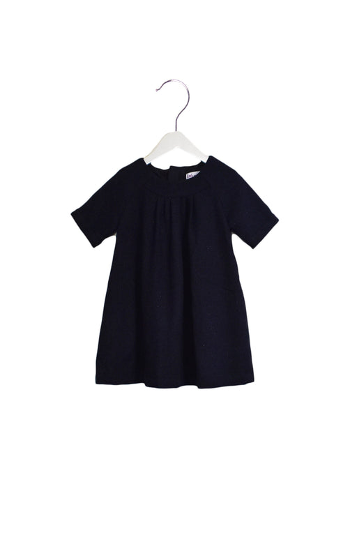 A Navy Short Sleeve Dresses from Little Mercerie in size 4T for girl. (Front View)