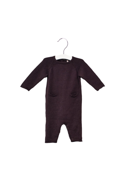 A Purple Long Sleeve Jumpsuits from Bonpoint in size 6-12M for girl. (Front View)