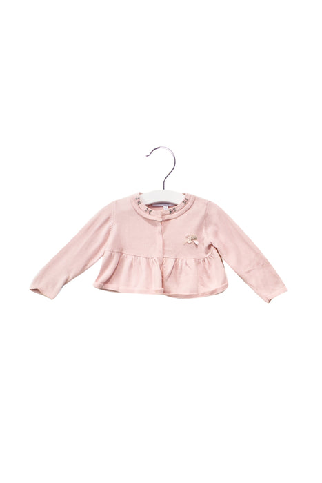 A Pink Cardigans from Tartine et Chocolat in size 6-12M for girl. (Front View)