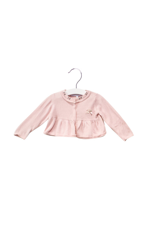 A Pink Cardigans from Tartine et Chocolat in size 6-12M for girl. (Front View)