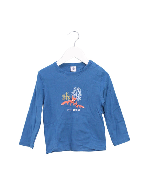 A Blue Long Sleeve Tops from Petit Bateau in size 3T for boy. (Front View)