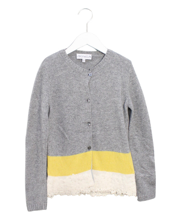 A Grey Cardigans from Simonetta in size 8Y for girl. (Front View)