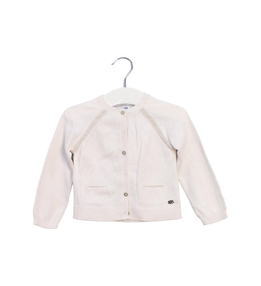 A White Cardigans from Tartine et Chocolat in size 12-18M for girl. (Front View)
