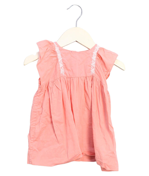 A Pink Sleeveless Dresses from Bonpoint in size 3-6M for girl. (Front View)