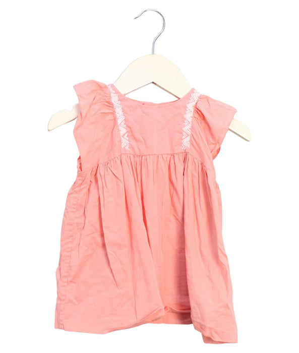 A Pink Sleeveless Dresses from Bonpoint in size 3-6M for girl. (Front View)