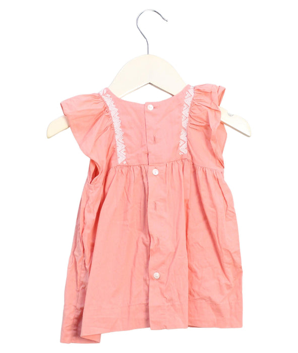 A Pink Sleeveless Dresses from Bonpoint in size 3-6M for girl. (Back View)