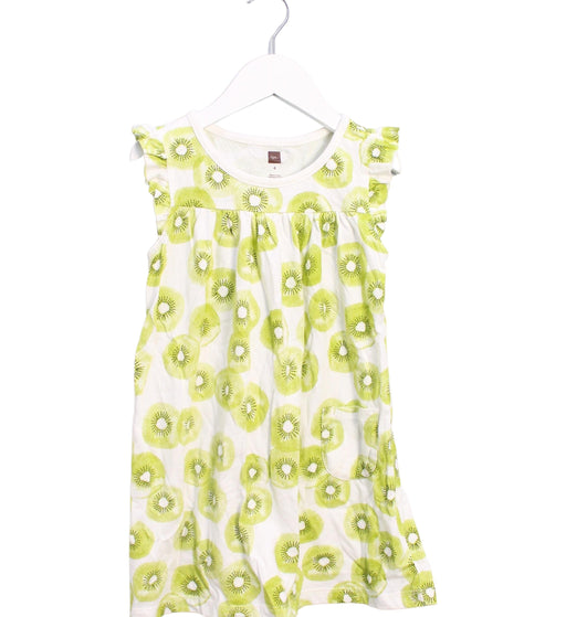 A White Sleeveless Dresses from Tea in size 4T for girl. (Front View)