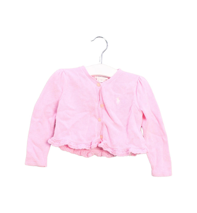 A Pink Cardigans from Ralph Lauren in size 6-12M for girl. (Front View)