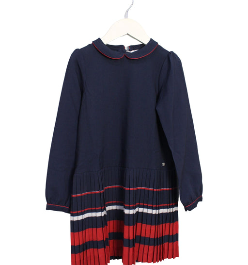 A Navy Long Sleeve Dresses from Tartine et Chocolat in size 6T for girl. (Front View)
