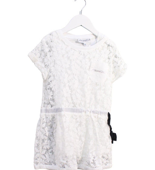 A White Short Sleeve Dresses from Simonetta in size 4T for girl. (Front View)