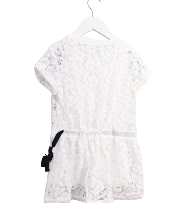 A White Short Sleeve Dresses from Simonetta in size 4T for girl. (Back View)