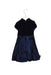 A Navy Short Sleeve Dresses from Aletta in size 12Y for girl. (Back View)