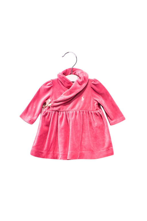 A Pink Long Sleeve Dresses from Ralph Lauren in size 0-3M for girl. (Front View)