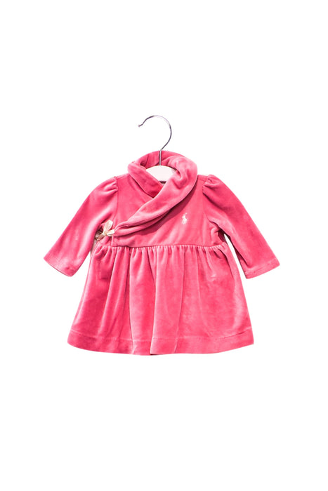 A Pink Long Sleeve Dresses from Ralph Lauren in size 0-3M for girl. (Front View)