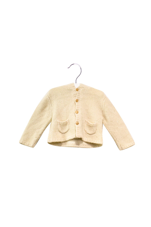 A White Cardigans from Les Lutins in size 6-12M for girl. (Front View)