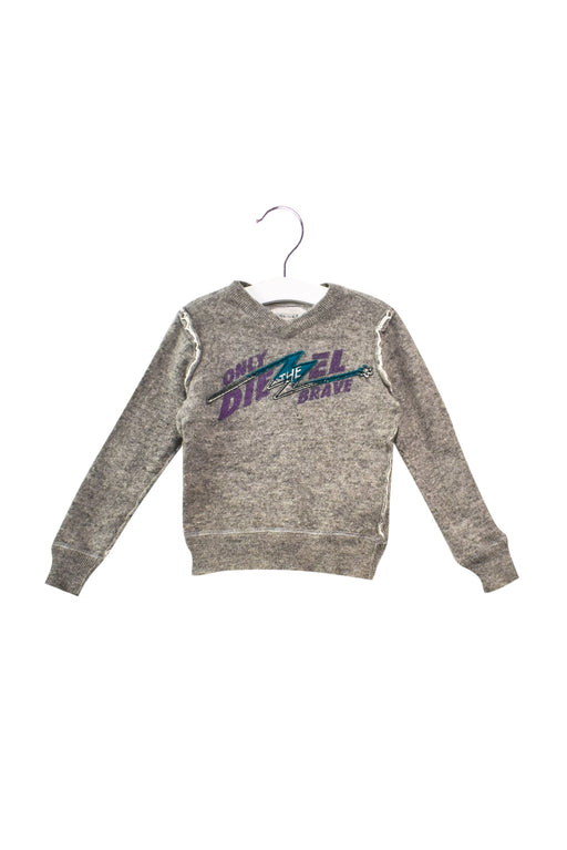 A Grey Knit Sweaters from Diesel in size 4T for girl. (Front View)