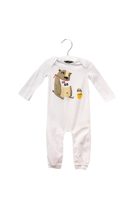 A White Long Sleeve Jumpsuits from DSquared2 in size 3-6M for girl. (Front View)