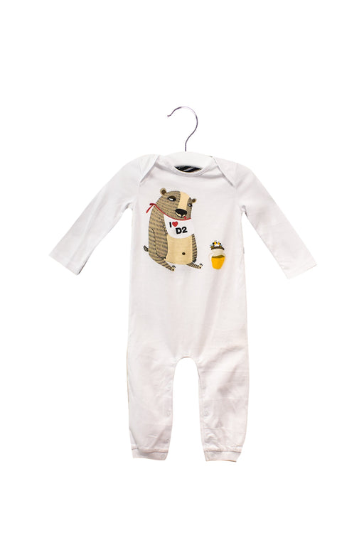 A White Long Sleeve Jumpsuits from DSquared2 in size 3-6M for girl. (Front View)