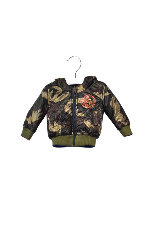 A Green Puffer/Quilted Jackets from Diesel in size 3-6M for boy. (Front View)