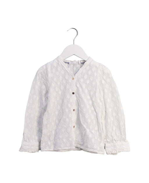 A White Long Sleeve Tops from Excuse My French in size 4T for girl. (Front View)