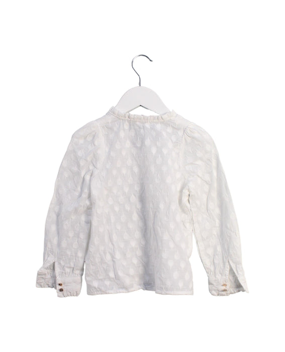A White Long Sleeve Tops from Excuse My French in size 4T for girl. (Back View)