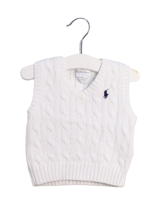 A White Sweater Vests from Ralph Lauren in size 3-6M for boy. (Front View)