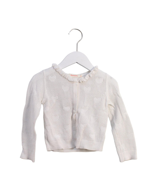 A White Cardigans from Momonittu in size 2T for girl. (Front View)