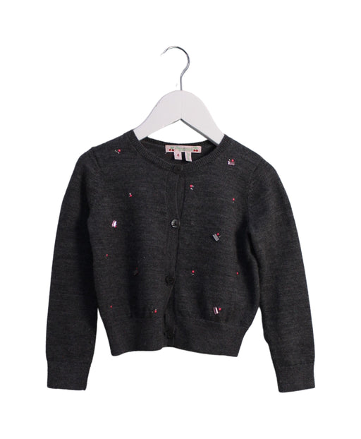A Grey Cardigans from Bonpoint in size 4T for girl. (Front View)