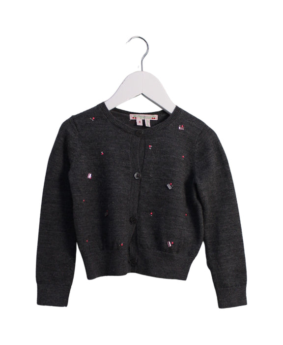 A Grey Cardigans from Bonpoint in size 4T for girl. (Front View)