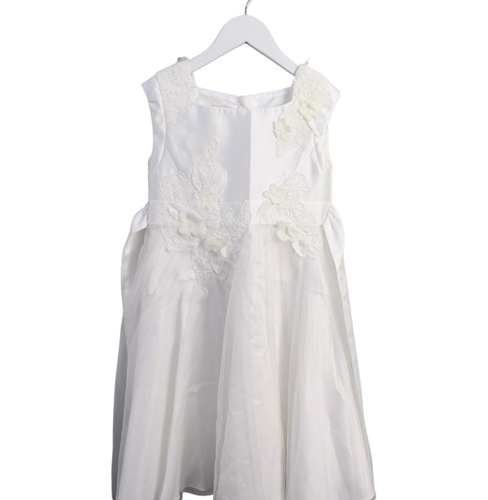 A White Sleeveless Dresses from Monsoon in size 7Y for girl. (Front View)