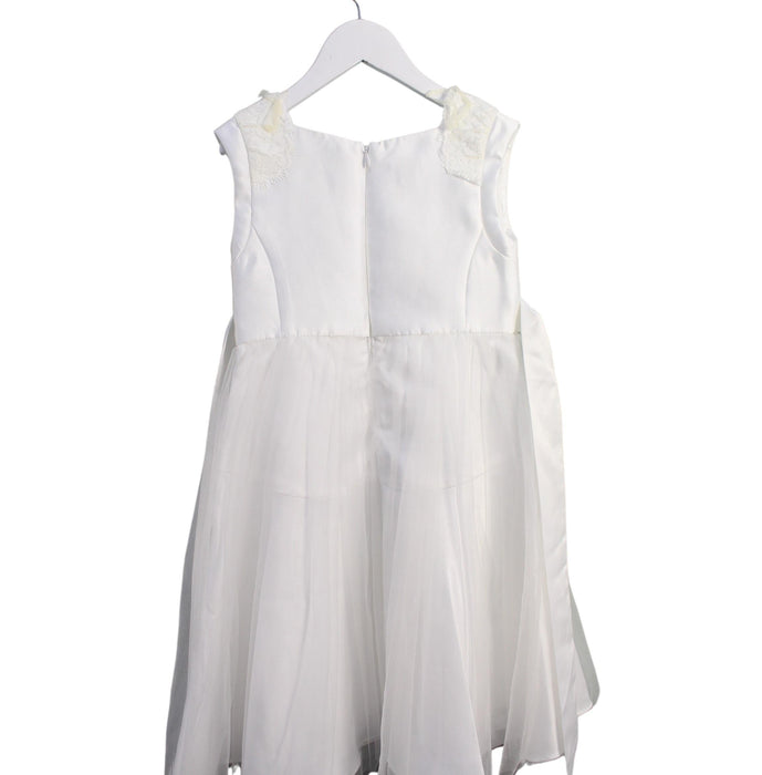 A White Sleeveless Dresses from Monsoon in size 7Y for girl. (Back View)