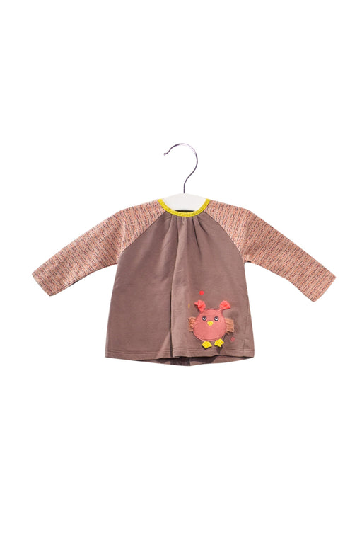 A Purple Long Sleeve Tops from Moulin Roty in size 3-6M for girl. (Front View)