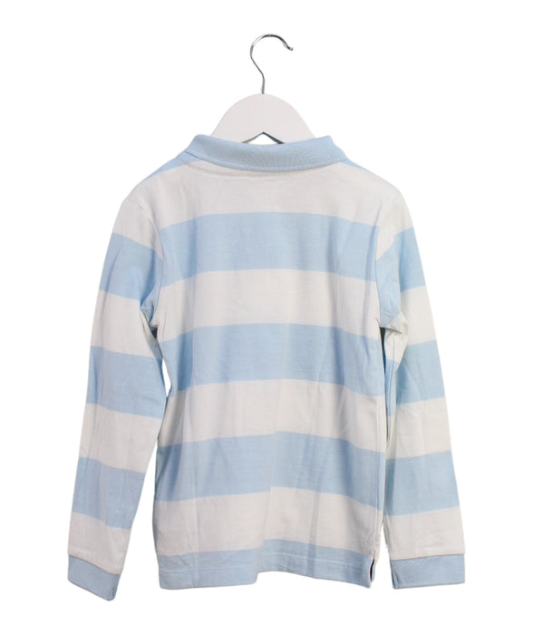 A Blue Long Sleeve Polos from Monoprix in size 6T for boy. (Back View)