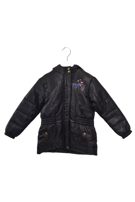 A Black Coats from La Compagnie des Petits in size 6T for girl. (Front View)
