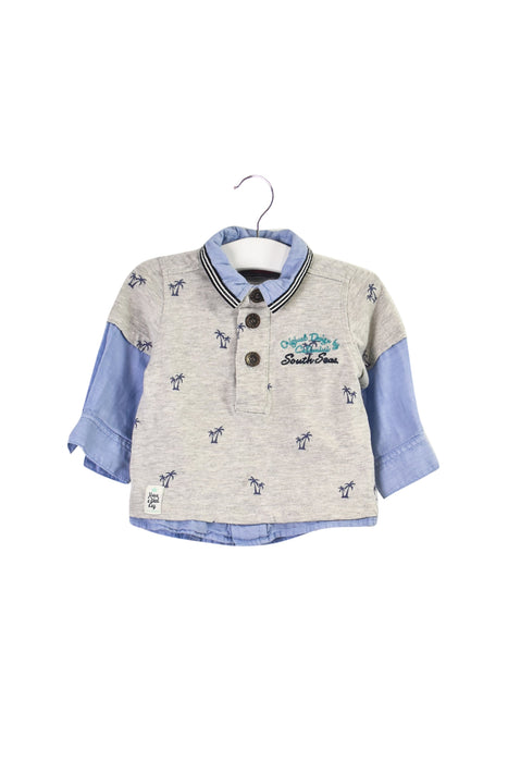 A Grey Long Sleeve Polos from Catimini in size 3-6M for boy. (Front View)