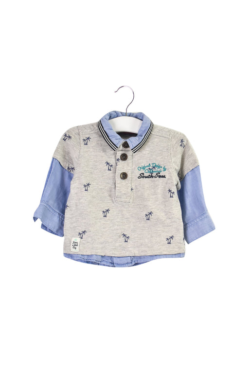 A Grey Long Sleeve Polos from Catimini in size 3-6M for boy. (Front View)