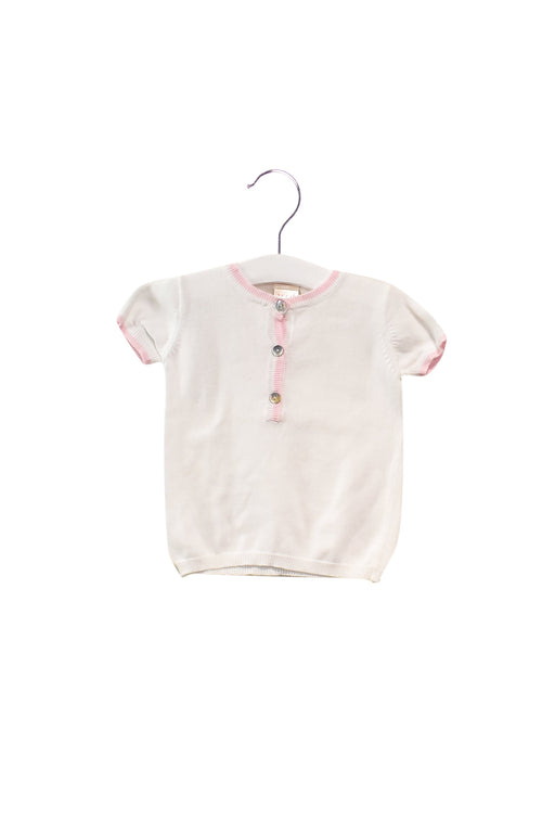 A White Short Sleeve Tops from Seed in size 3-6M for girl. (Front View)