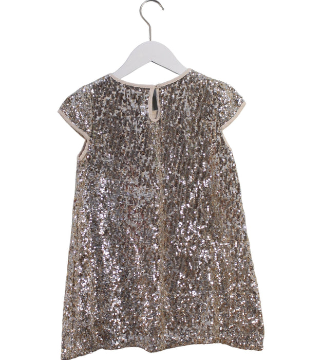 A Gold Short Sleeve Dresses from Seed in size 6T for girl. (Back View)