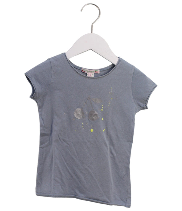 A Blue Short Sleeve T Shirts from Bonpoint in size 3T for girl. (Front View)