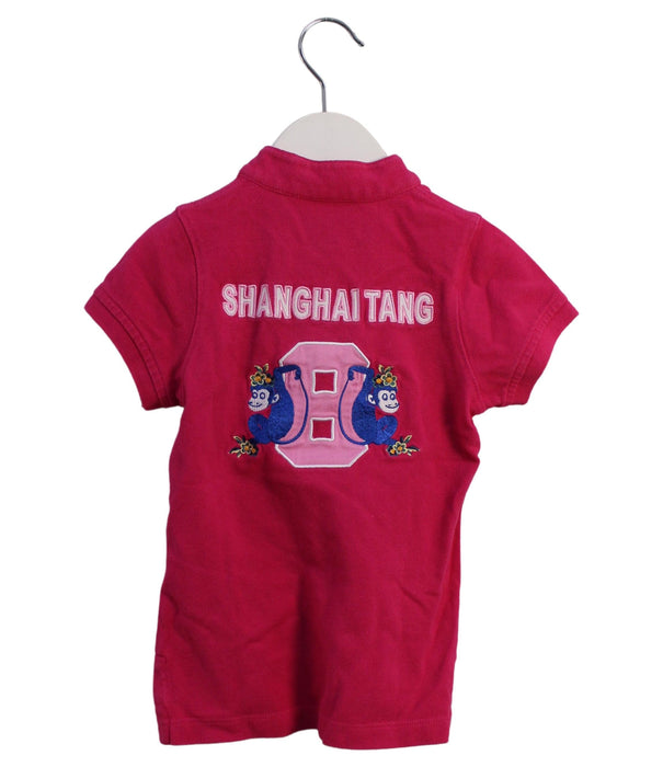 A Pink Short Sleeve Polos from Shanghai Tang in size 4T for girl. (Back View)