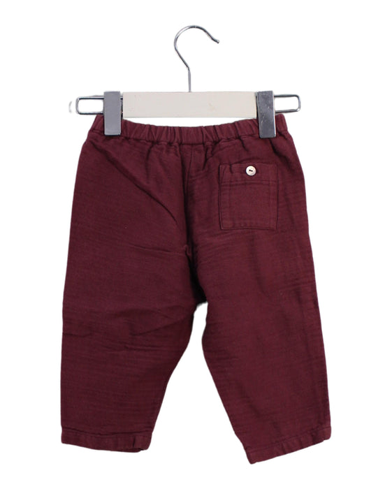A Red Casual Pants from Bonton in size 6-12M for girl. (Back View)