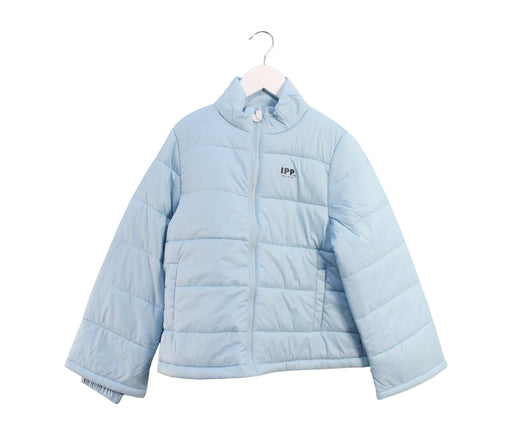 A Blue Puffer/Quilted Jackets from I Pinco Pallino in size 8Y for girl. (Front View)
