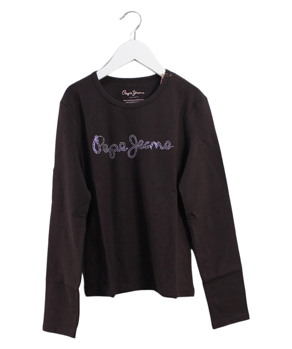 A Brown Long Sleeve Tops from Pepe Jeans in size 12Y for girl. (Front View)