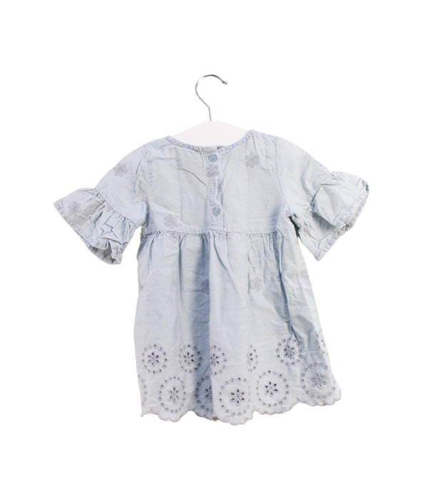 A Blue Short Sleeve Dresses from Seed in size 3-6M for girl. (Back View)