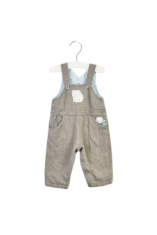 A Grey Long Overalls from Marese in size 3-6M for boy. (Front View)