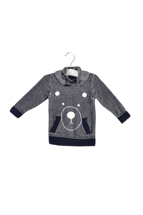 A Navy Knit Sweaters from Seed in size 0-3M for boy. (Front View)