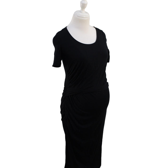 A Black Short Sleeve Dresses from Seraphine in size XS for maternity. (Front View)